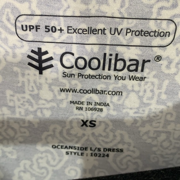 Coolibar UPF 50+ Tunic Dress Navy Blue & White Oceanside Dress size XS - Picture 2 of 4